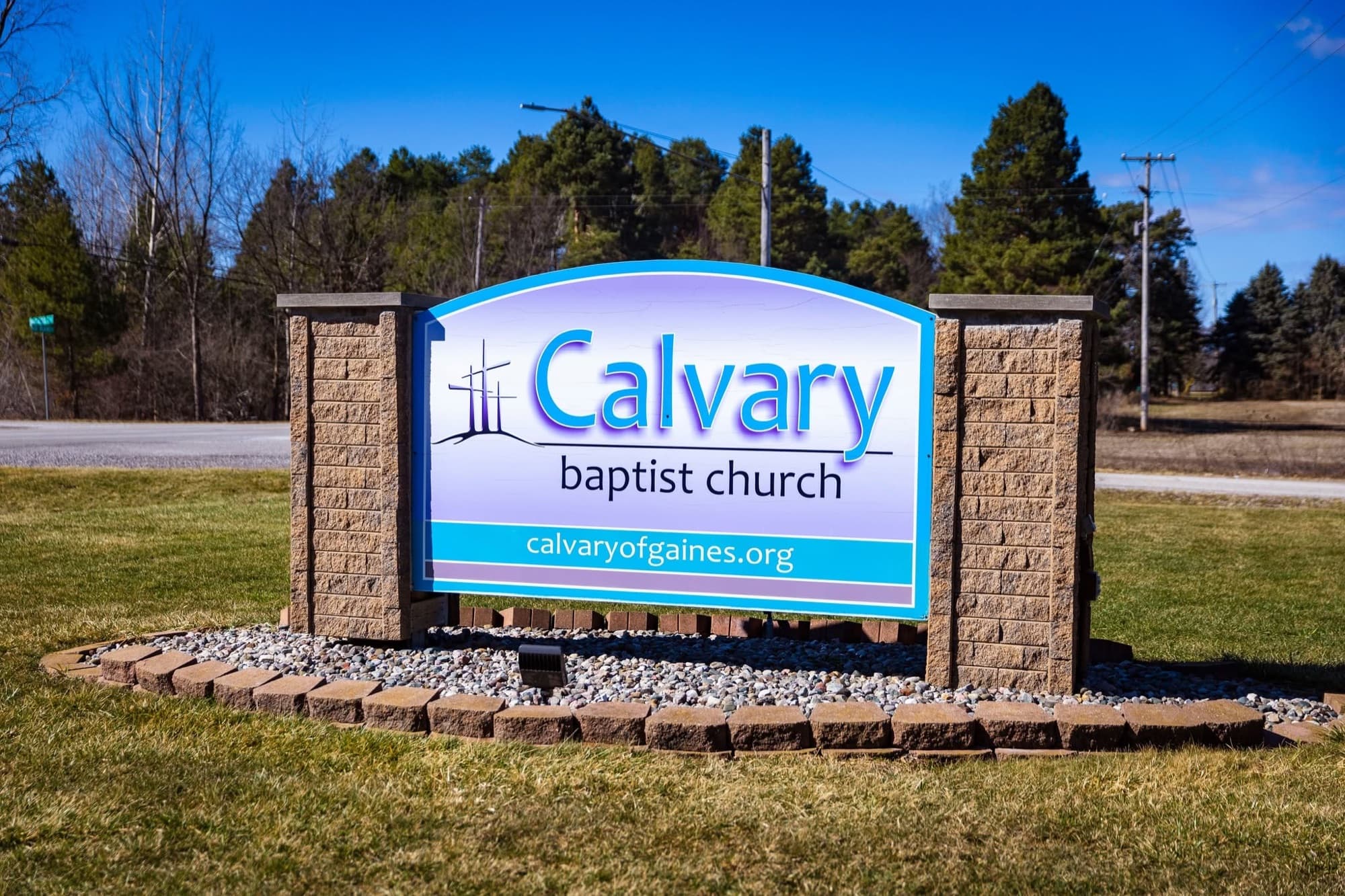 The Calvary Baptist Church sign on Grand Blanc Road
