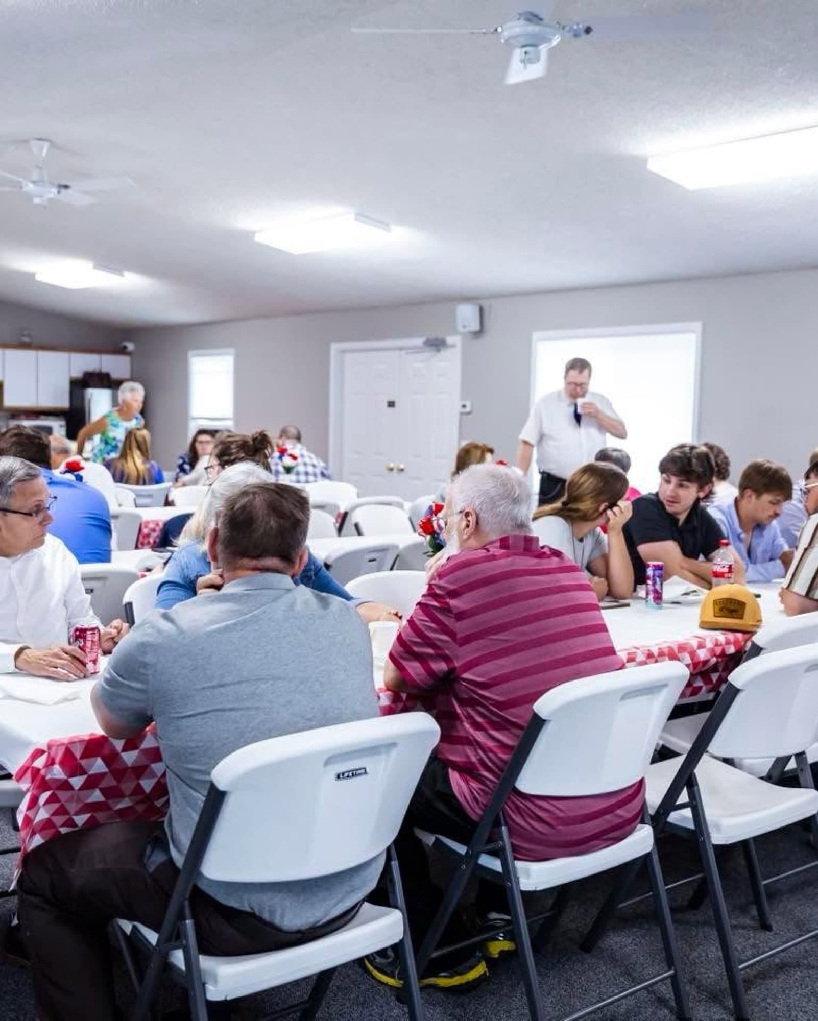 Church family sharing a fellowship meal together